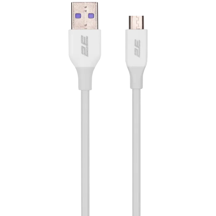 2E USB-A-MICROUSB, GLOW, 1M, WHITE (2E-CCAM-WH) Кабель