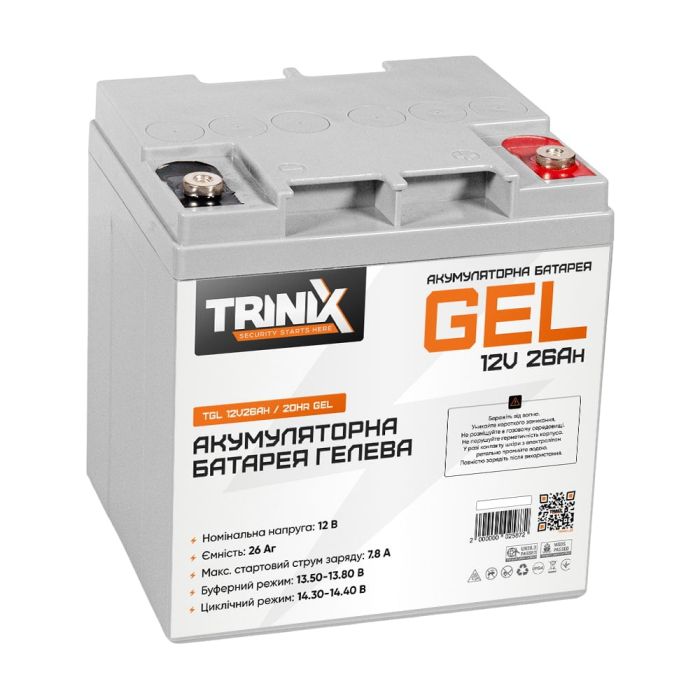 Акумуляторна батарея гелева 12В 26Аг Trinix TGL12V26Ah/20Hr GEL