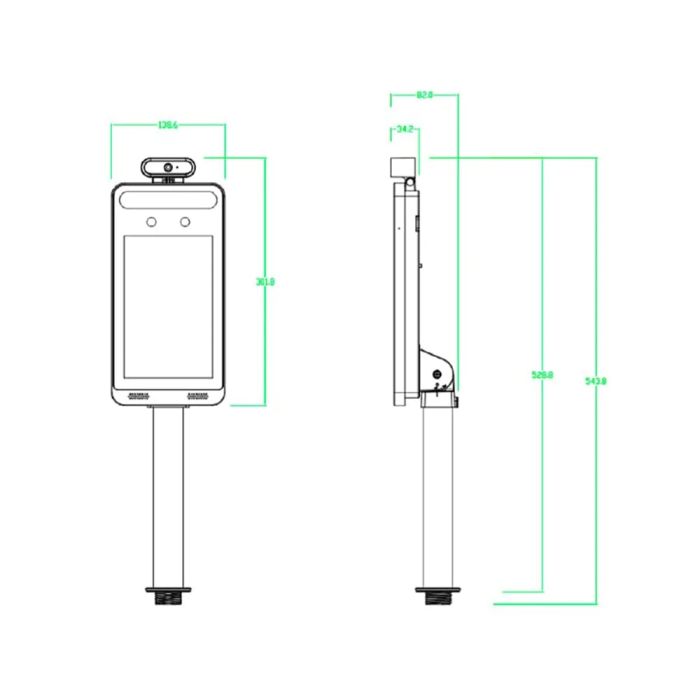 Біометричний термінал контролю доступу 2Mp TVT TD-E2128-TM/TP з розпізнаванням облич і вимірюванням температури