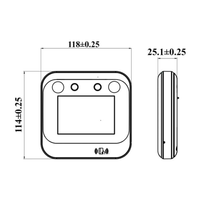 Біометричний термінал контролю доступу з WiFi 2Mp TVT TD-E2123-IC/PE/TP/WF з розпізнаванням облич і зчитувачем Mifare
