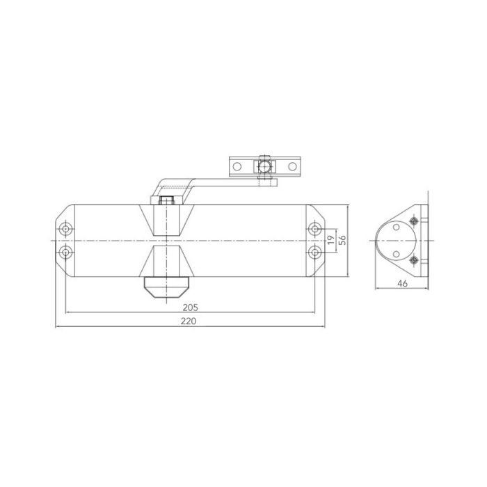 Дверний доводчик Dortec DT-82 Silver