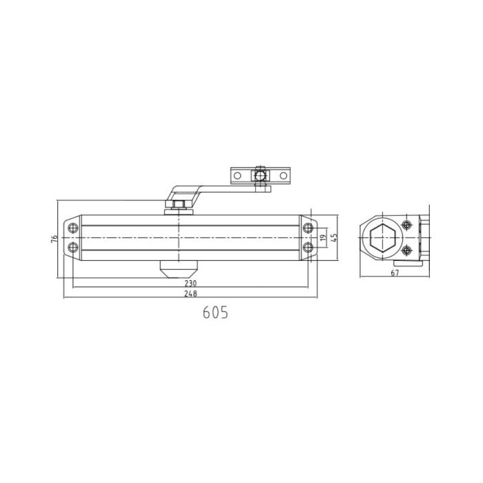 Дверний доводчик Dortec DT-65 Graphite