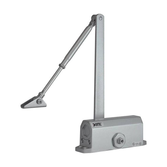 Дверний доводчик Dortec DT-63H Silver з фіксацією дверей у відчиненому положенні