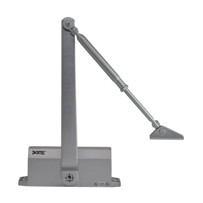 Дверний доводчик Dortec DT-63H Silver з фіксацією дверей у відчиненому положенні