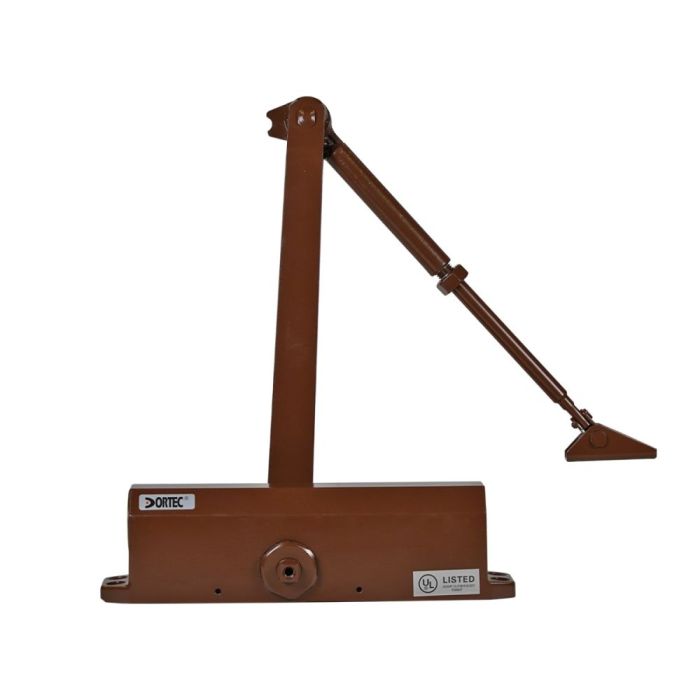 Дверний доводчик Dortec DT-516HA Brown з регульованим кутом фіксації дверей у відчиненому положенні