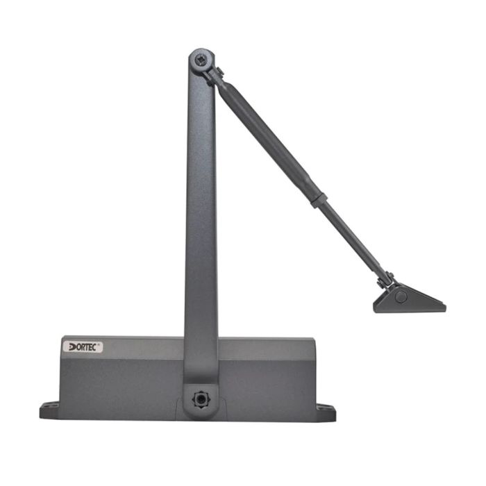 Дверний доводчик Dortec DT-65H Graphite з фіксацією дверей у відчиненому положенні