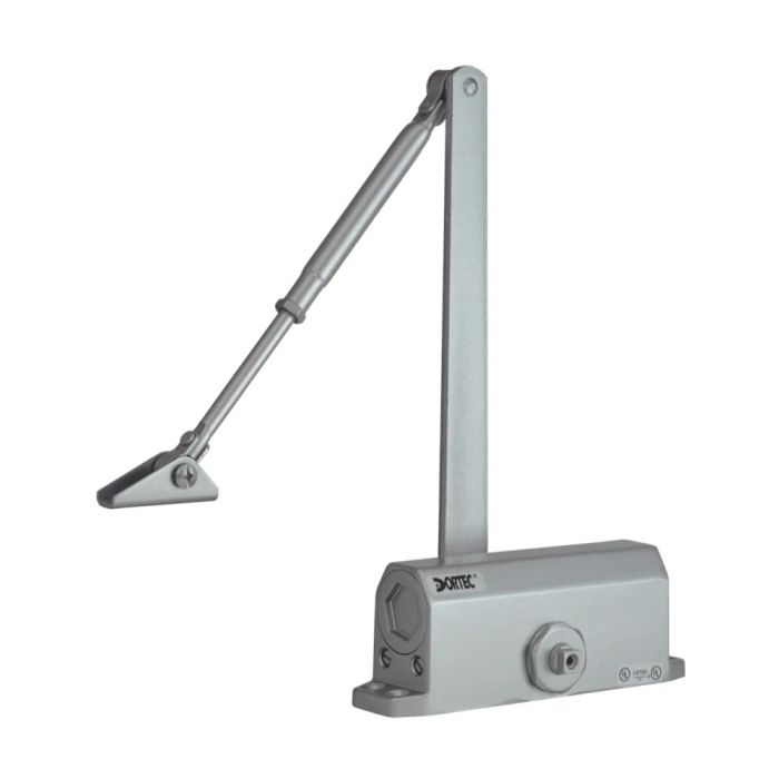 Дверний доводчик Dortec DT-64H Silver з фіксацією дверей у відчиненому положенні