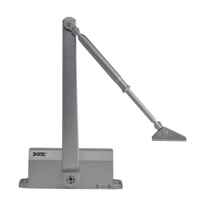 Дверний доводчик Dortec DT-64H Silver з фіксацією дверей у відчиненому положенні