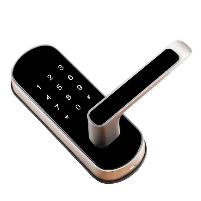 Замок біометричний автономний Trinix TRL-5107BTF Silver Right з Bluetooth, зчитувачем відбитків пальців і карт Mifare