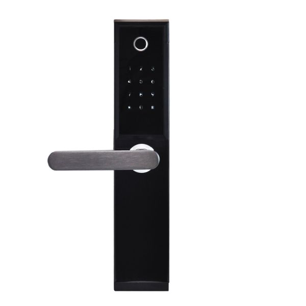 Замок біометричний автономний Trinix TRL-5104BTF Black Left з Bluetooth, зчитувачем відбитків пальців і карт Mifare