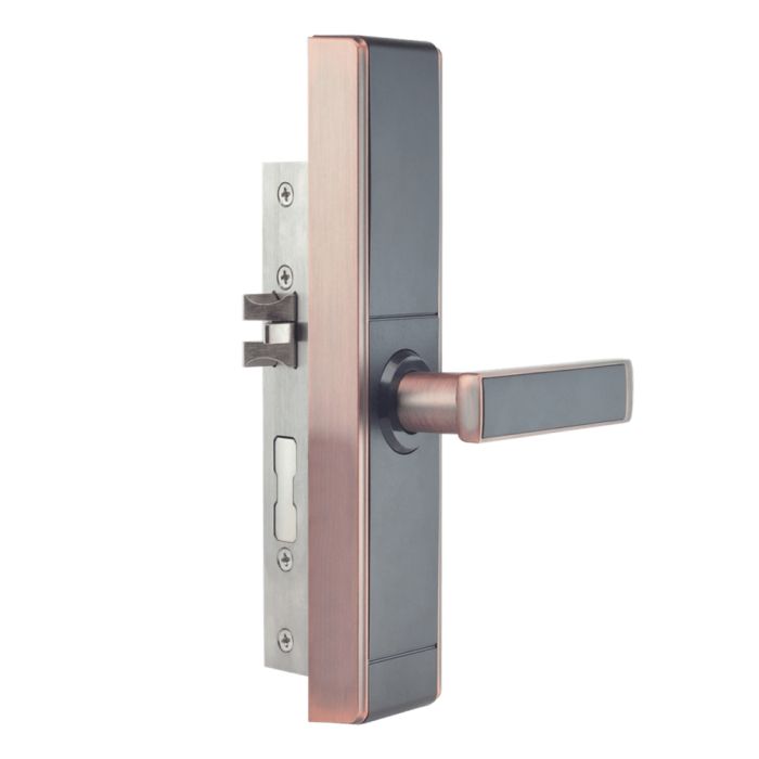 Замок біометричний автономний Trinix  TRL-5109BTF Red Bronze Left з Bluetooth, зчитувачем відбитків пальців і карт Mifare