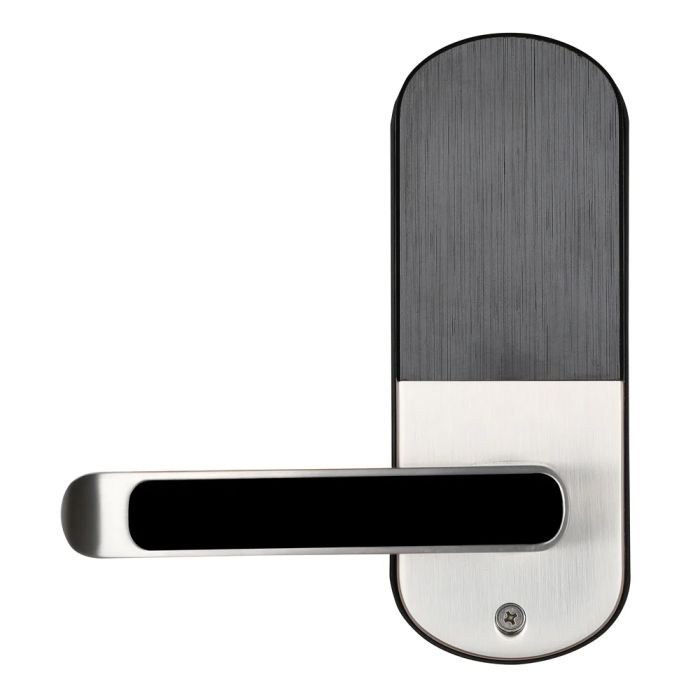 Замок біометричний автономний Trinix TRL-5107BTF Silver Left з Bluetooth, зчитувачем відбитків пальців і карт Mifare