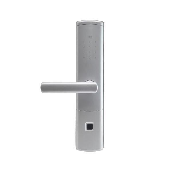 Замок біометричний автономний Trinix TRL-5111BTF Silver Left з Bluetooth, зчитувачем відбитків пальців і карт Mifare