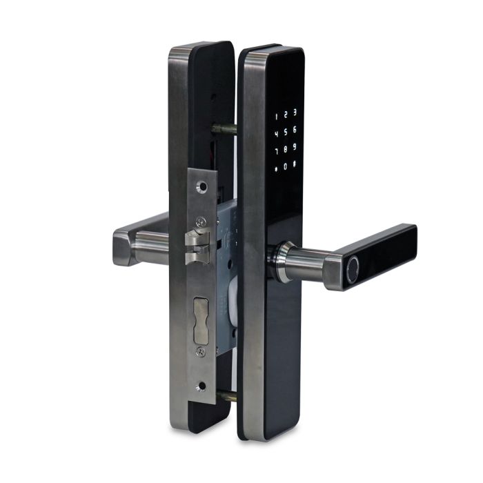 Замок біометричний автономний Trinix TRL-5303BTF Silver з Bluetooth, зчитувачем відбитків пальців і карт Mifare