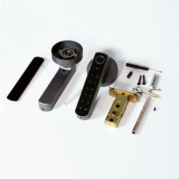 Замок біометричний автономний Trinix TRL-5205BTF Tuya Grey з Bluetooth і зчитувачем відбитків пальців