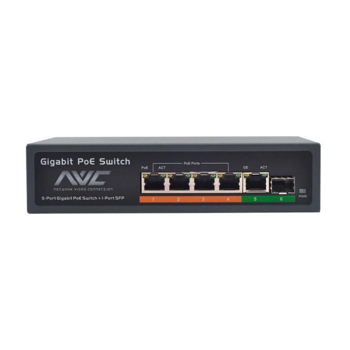 PoE-комутатор 6-портовий гігабітний NVC-604Gs