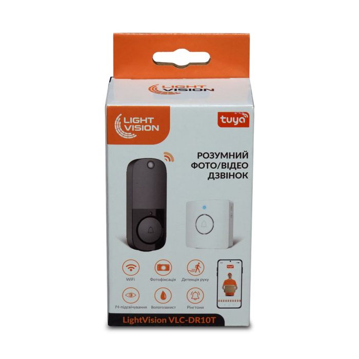 Дверний WiFi дзвінок Light Vision VLC-DR10T(Tuya) White з ІЧ-датчиком руху