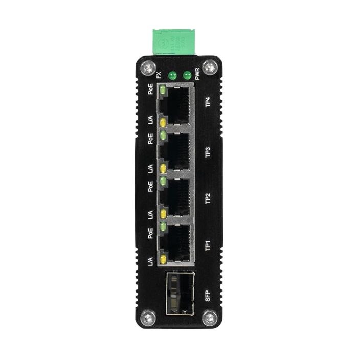 PoE-комутатор 5-портовий E-LINK LNK-IMC104GP-SFP IN 12-48V