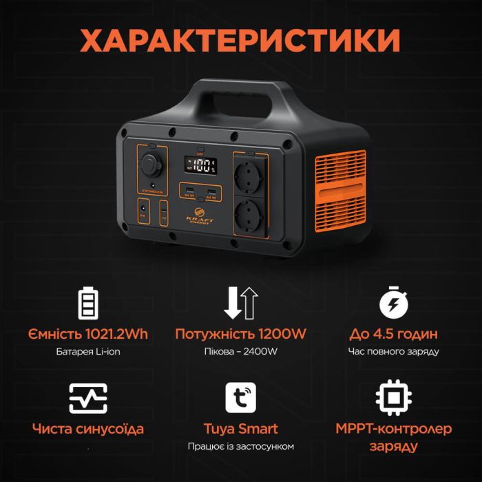 Портативне джерело живлення KPS-1200PX(PGH1000P-S) Kraft