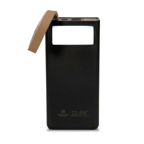 Повербанк 20000mAh Power Bank Kraft TPB-2320 Black 22.5W QC3.0 LED-ліхтар