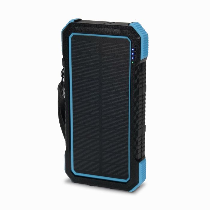 Повербанк з сонячною панеллю 20000mAh Power Bank Kraft TPB-1820SLP Blue бездротова зарядка 18W QC2.0 LED-ліхтар