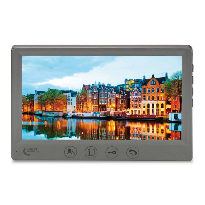 Комплект відеодомофона Light Vision: відеодомофон 7" AMSTERDAM FHD Grey та відеопанель 2Mp White