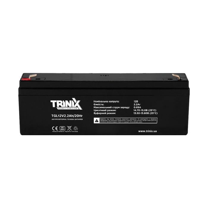 Акумуляторна батарея гелева 12В 2.2Аг Trinix TGL12V2.2Ah/20Hr GEL