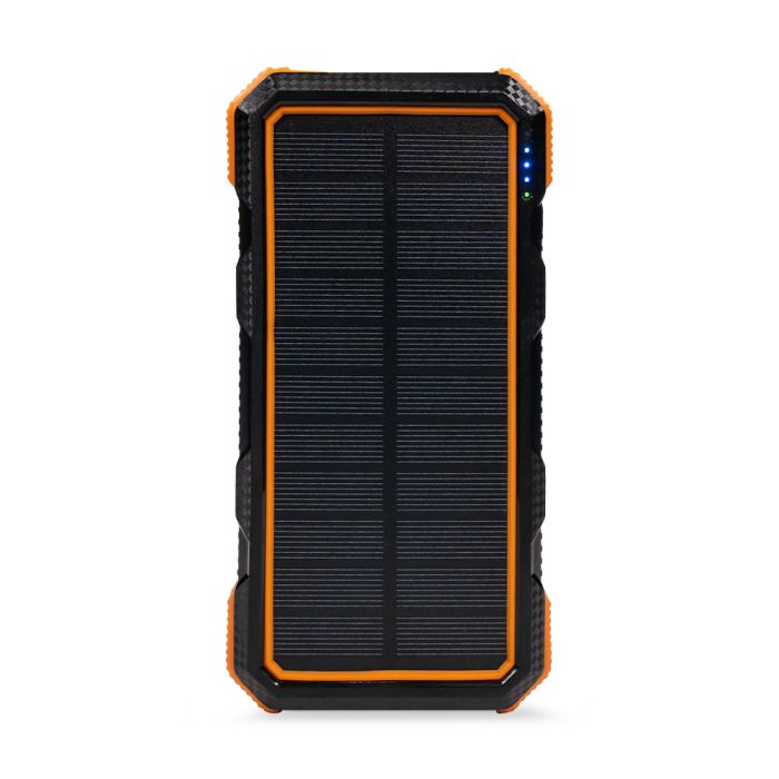Повербанк з сонячною панеллю 20000mAh Power Bank Kraft KPB-U1830WFCS Orange бездротова зарядка LED-ліхтар 