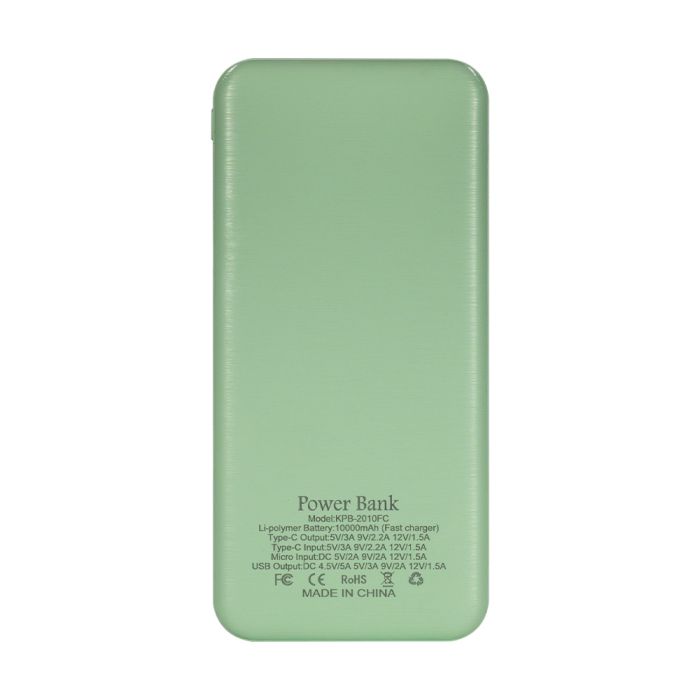 Повербанк 10000mAh Power Bank Kraft KPB-2010FC Green 22.5W QC3.0