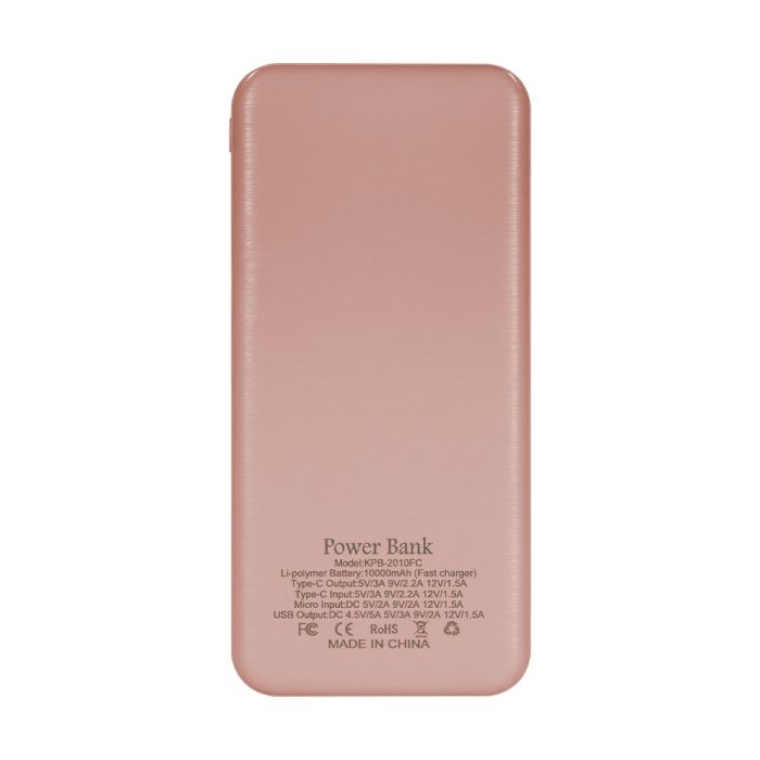 Повербанк 10000mAh Power Bank Kraft KPB-2010FC Pink 22.5W QC3.0