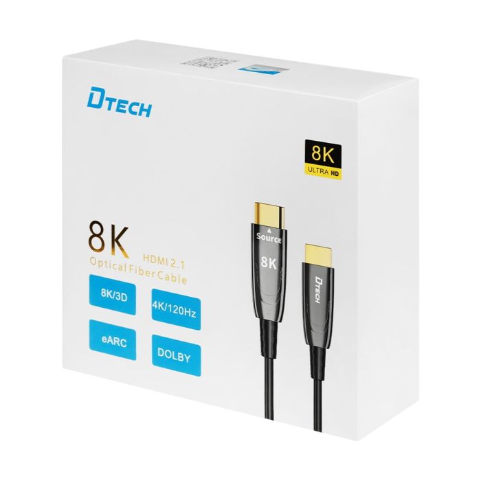 Кабель оптичний HDMI 2.1 30m Dtech DT-HOF8030