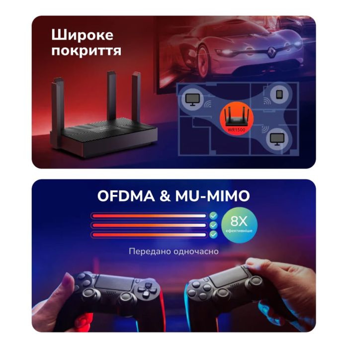 WiFi 6 маршрутизатор Cudy WR1500 дводіапазонний гігабітний AX1500