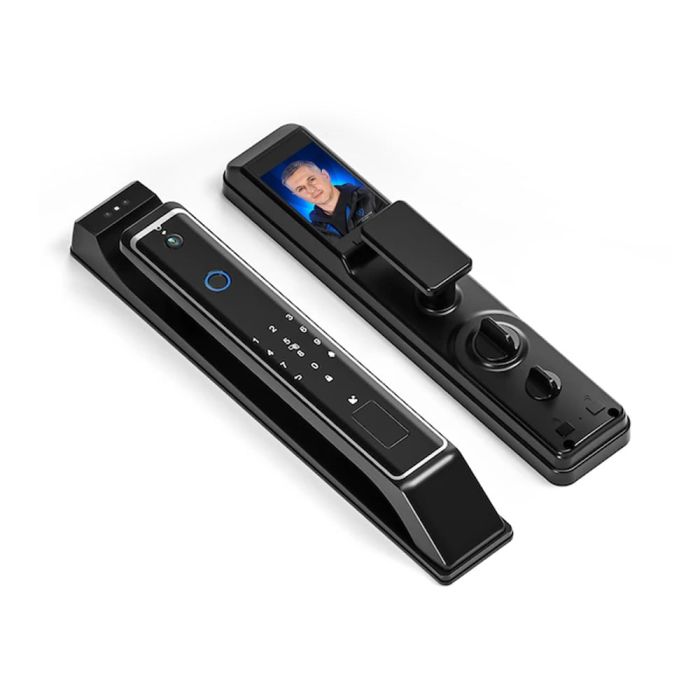 Замок біометричний автономний Trinix TRL-8801BTV Black з Bluetooth, розпізнаванням облич, зчитувачем відбитків пальців і карт Mifare