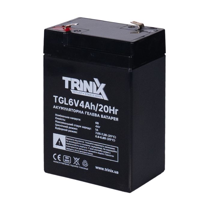 Акумуляторна батарея гелева 6В 4Аг Trinix TGL6V4Ah/20Hr GEL