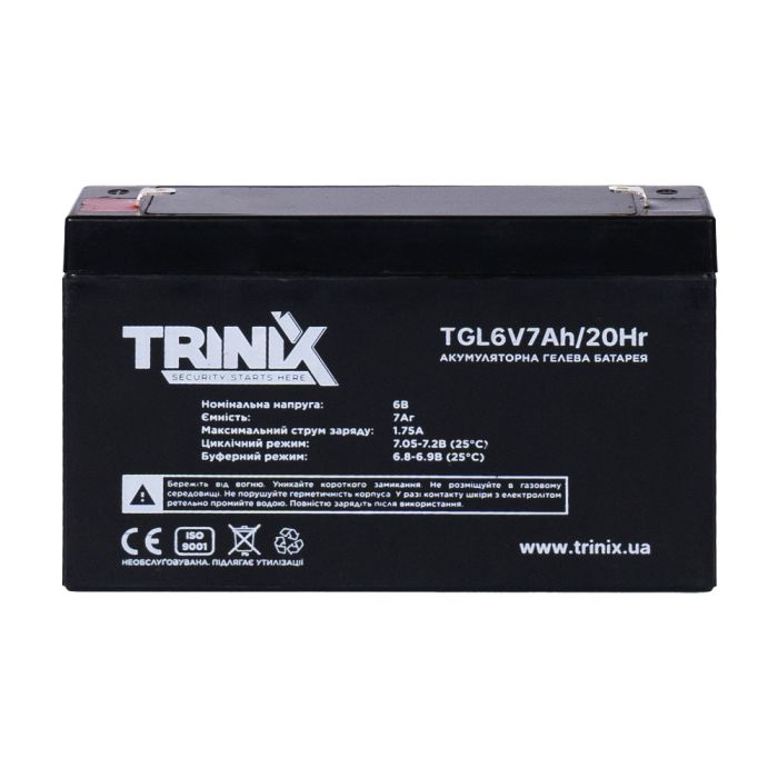 Акумуляторна батарея гелева 6В 7Аг Trinix TGL6V7Ah/20Hr GEL