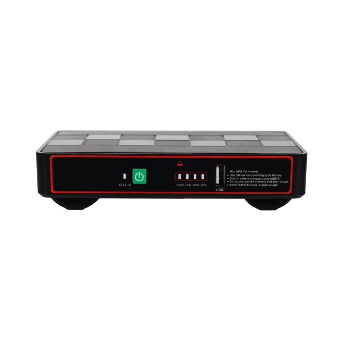 Джерело безперебійного живлення DC UPS Kraft KRF-MUPS-1812 5V/9V/12V/24V/PoE, LiFePO4 2*6Ah, для роутера і медіаконвертера