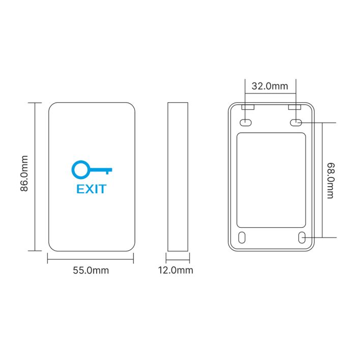 Кнопка виходу сенсорна накладна Trinix ART-901 Black