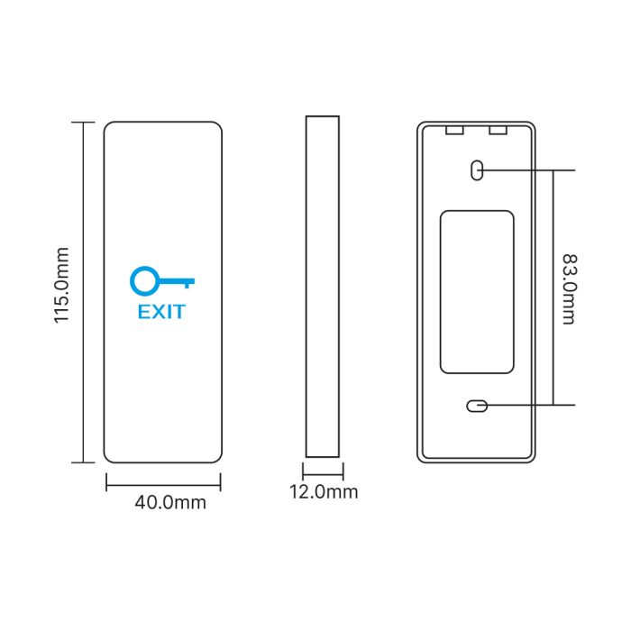 Кнопка виходу сенсорна накладна Trinix ART-903 White