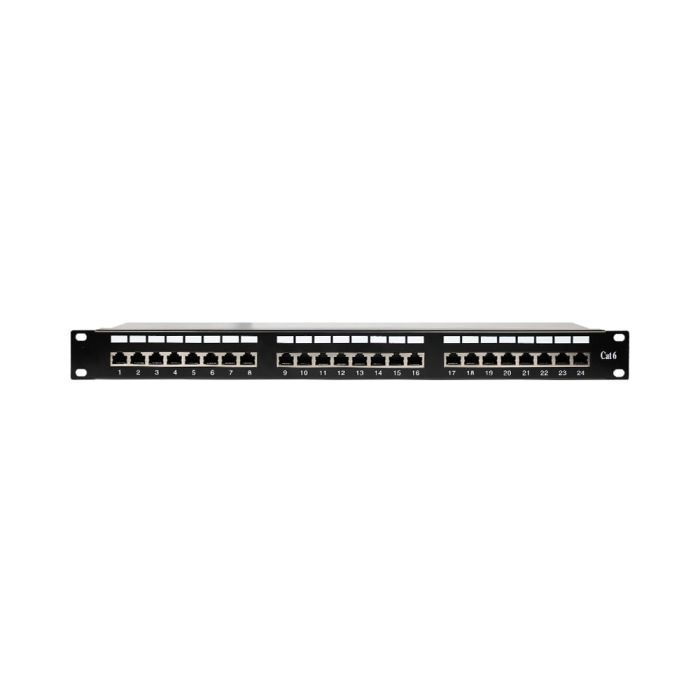 Патч-панель 24 порти NVC-PN-12/24 CAT5/CAT6 19" 1U екранована