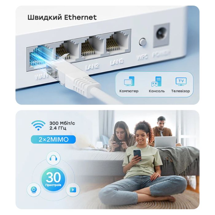 WiFi маршрутизатор Cudy WR300 N300