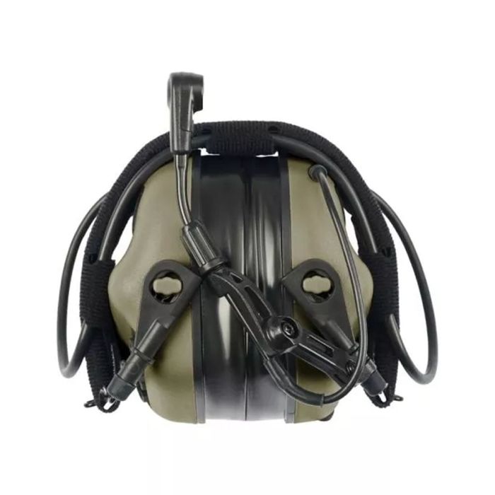 Активні захисні навушники Earmor M32X Plus (FG) Olive з гарнітурою та кріпленням на шолом