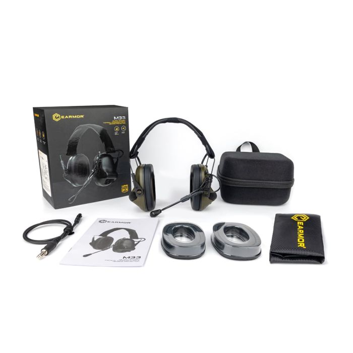 Активні захисні навушники Earmor M33 (FG) Olive з Bluetooth та гарнітурою