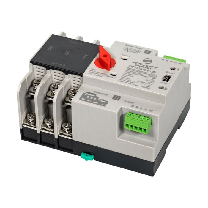 Автоматичний перемикач (АВР) під DIN-рейку Kraft KRF-ATS100A/3p 3 полюси