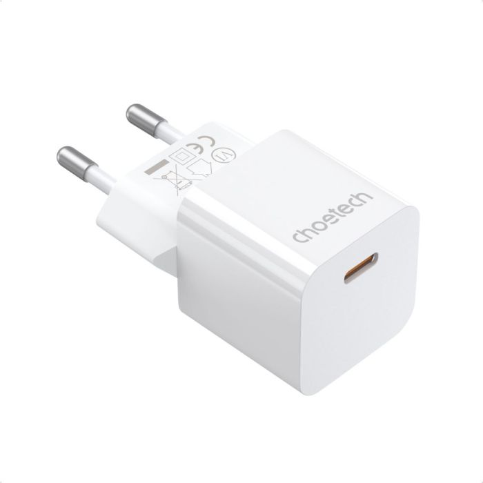 Мережевий зарядний пристрій Choetech PD5010 PD20W GAN USB-C White
