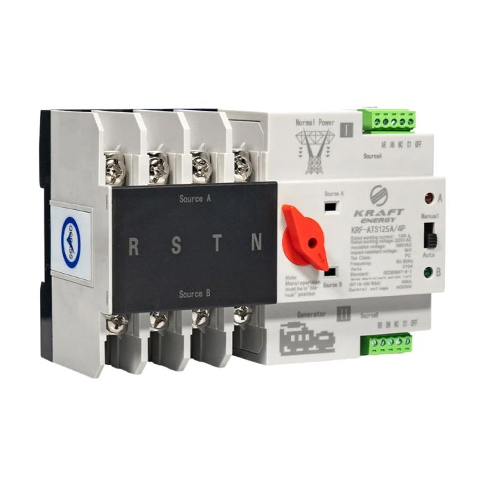 Автоматичний перемикач (АВР) під DIN-рейку Kraft KRF-ATS125A/4p 4 полюси