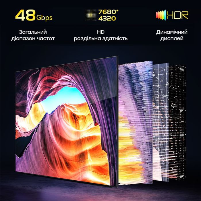 Кабель оптичний HDMI 2.1 100m Dtech DT-HOF8100