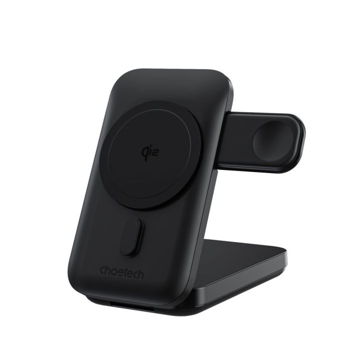 Повербанк з підставкою 10000mAh Choetech B750 Black QC3.0 PD3.0 бездротова зарядка смартфонів та Apple Watch