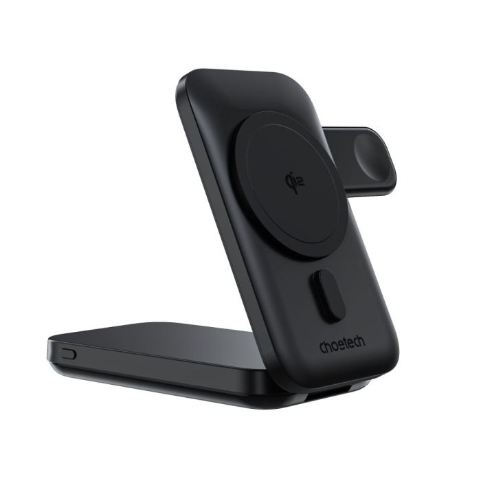 Повербанк з підставкою 10000mAh Choetech B750 Black QC3.0 PD3.0 бездротова зарядка смартфонів та Apple Watch