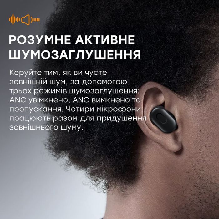 Бездротові навушники Choetech BH-T15 Black TWS, Bluetooth 5.2, ANC+ENC