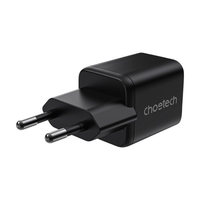 Мережевий зарядний пристрій Choetech PD5012 mini PD30W GAN A+C Black
